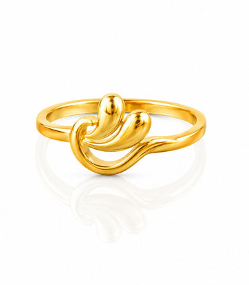 Modern Floral Designer Gold Ring