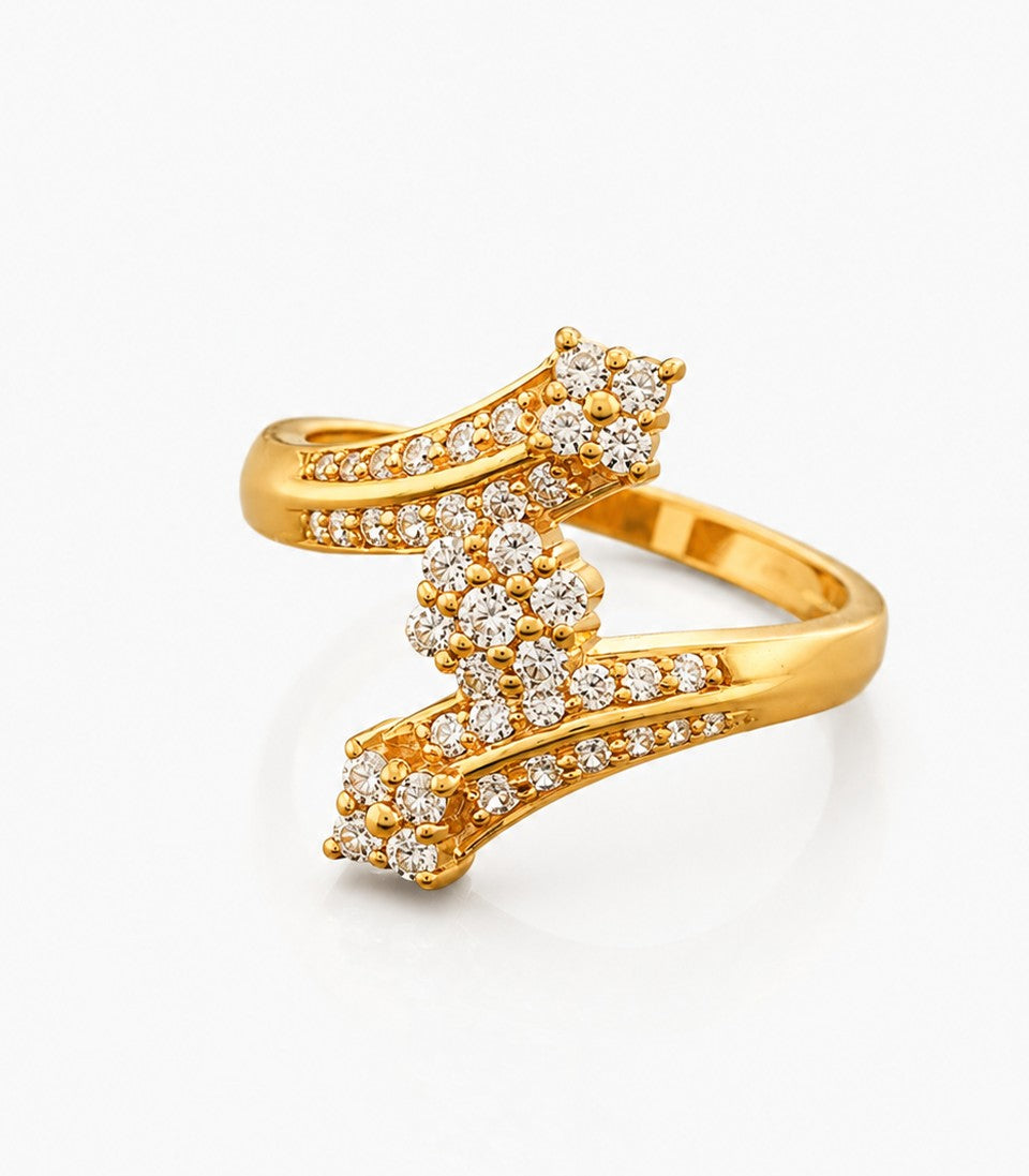 Gold Ring With Sparkling Diamond Accents