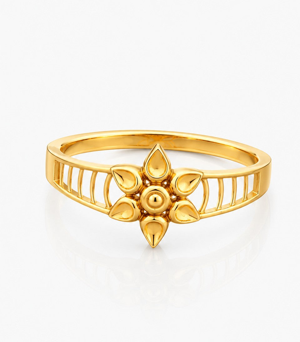 Gold Ring With Floral Design Pattern