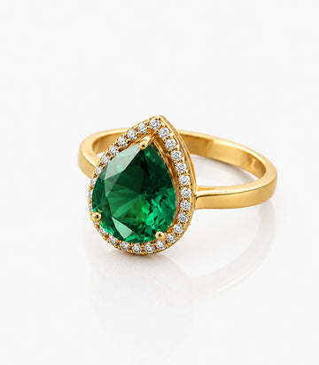 Gold Ring With A Green Gemstone