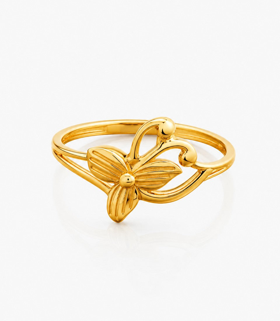 Gold Butterfly Ring With Elegant Design