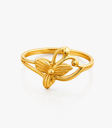 Gold Butterfly Ring With Elegant Design