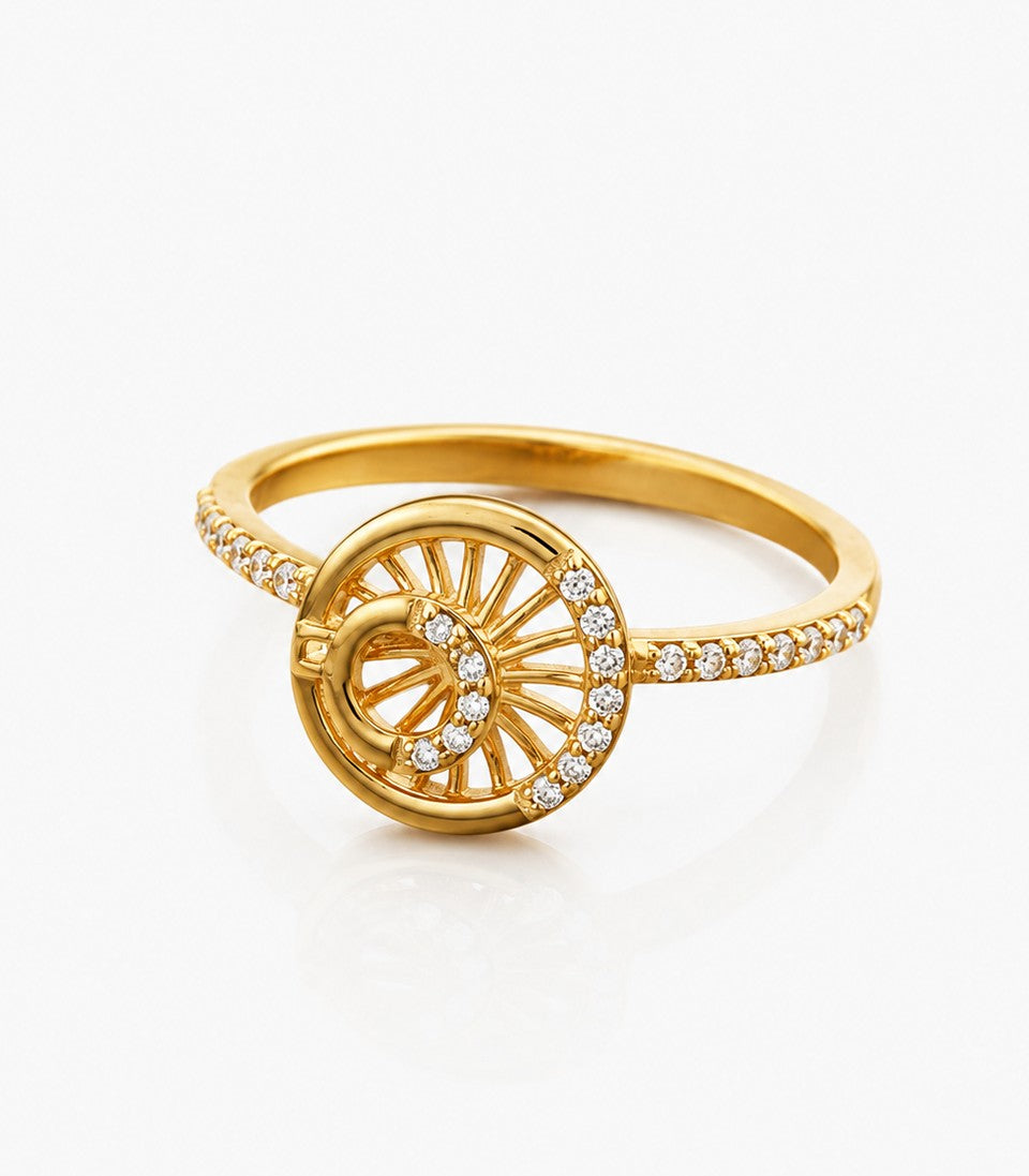 Gold Ring With Circular Decorative Design Pattern