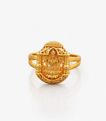 Gold Ring With Temple Lakshmi Intricate Design Set
