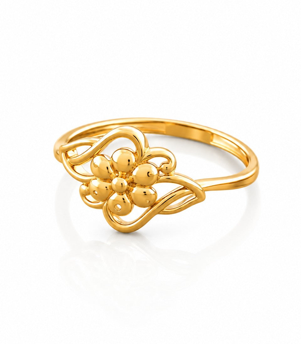 Gold Ring With Floral Design Pattern