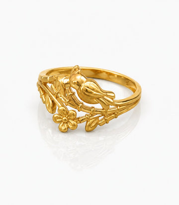 Minimalist Flower Motif Gold Ring