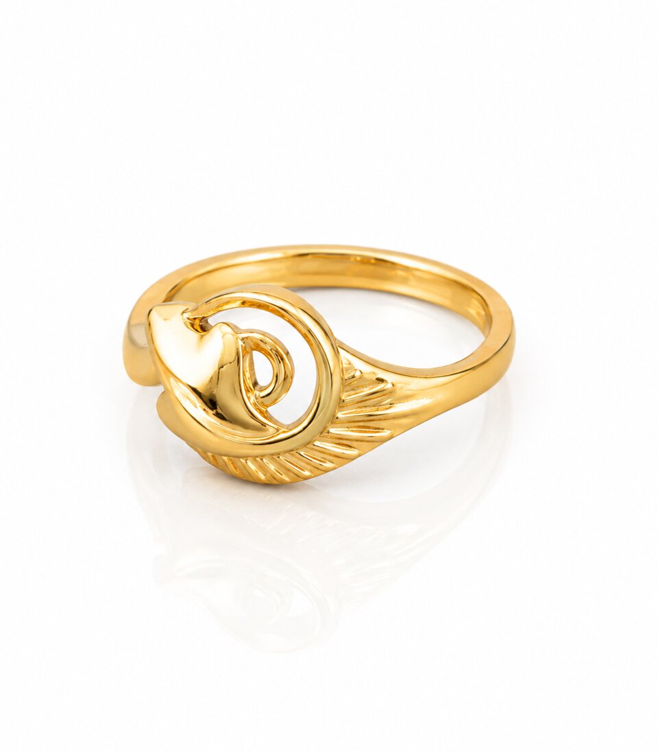 Gold Blossom Swirl Statement Ring