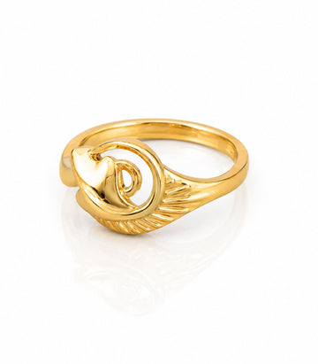Gold Blossom Swirl Statement Ring