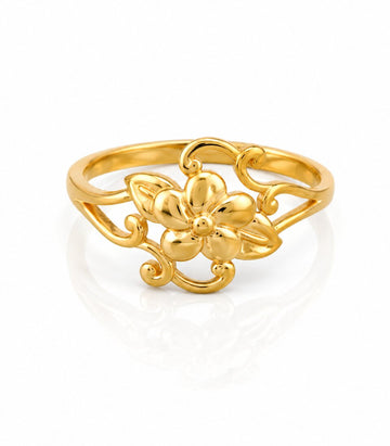 Elegant Women's Floral Gold Ring