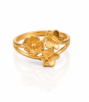 Handmade Style Floral Gold Ring