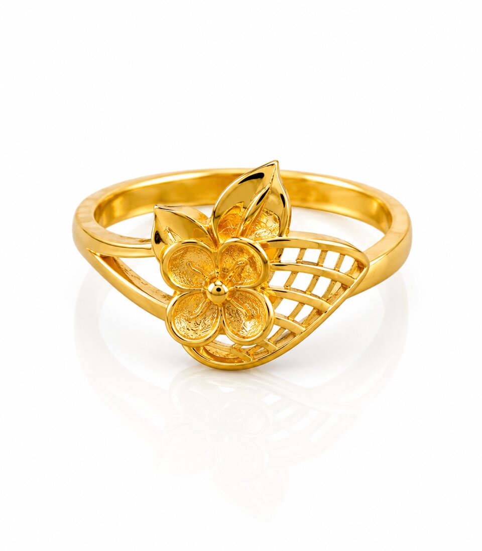 Gold Bloom Petal Designer Ring for Women