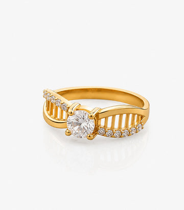 Gold Ring With A Diamond Stone