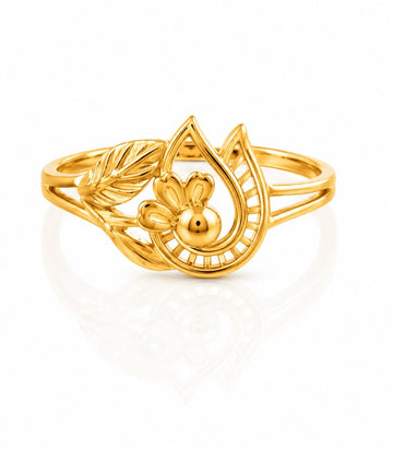 Abstract Petal Gold Ring