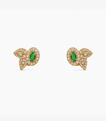 Emerald Bloom Stud Earrings