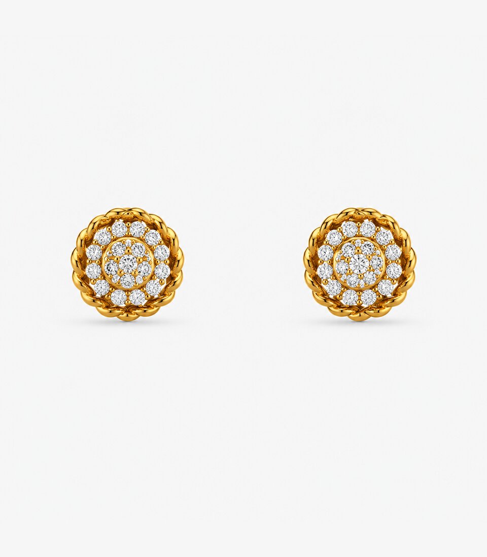 Crystal Orbit Stud Earrings