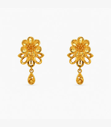 Golden Daisy Stud Earrings