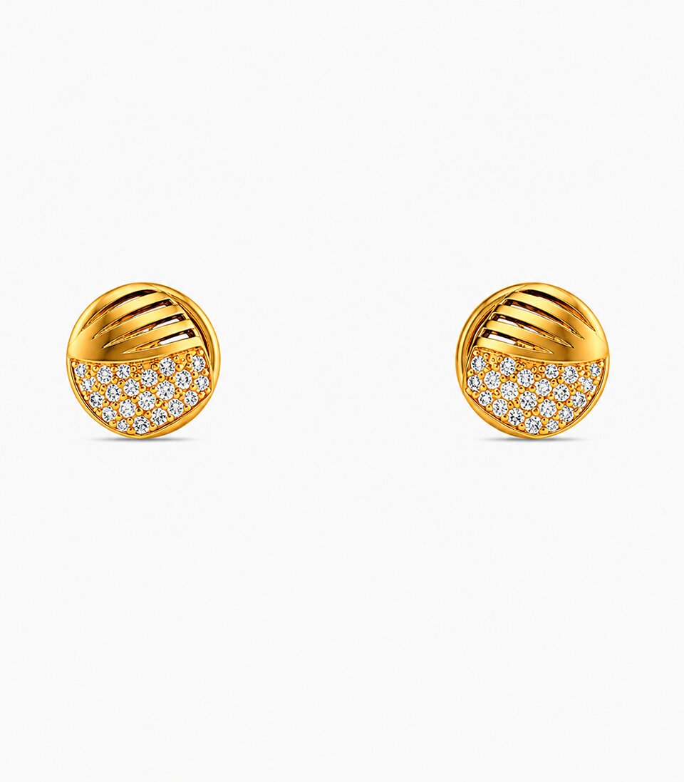 Textured Disc Stud Earrings