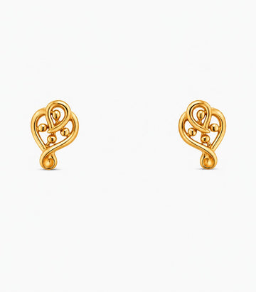 Peacock Loop Stud Earrings