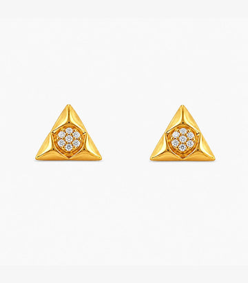 Triangle Floral Stud Earrings