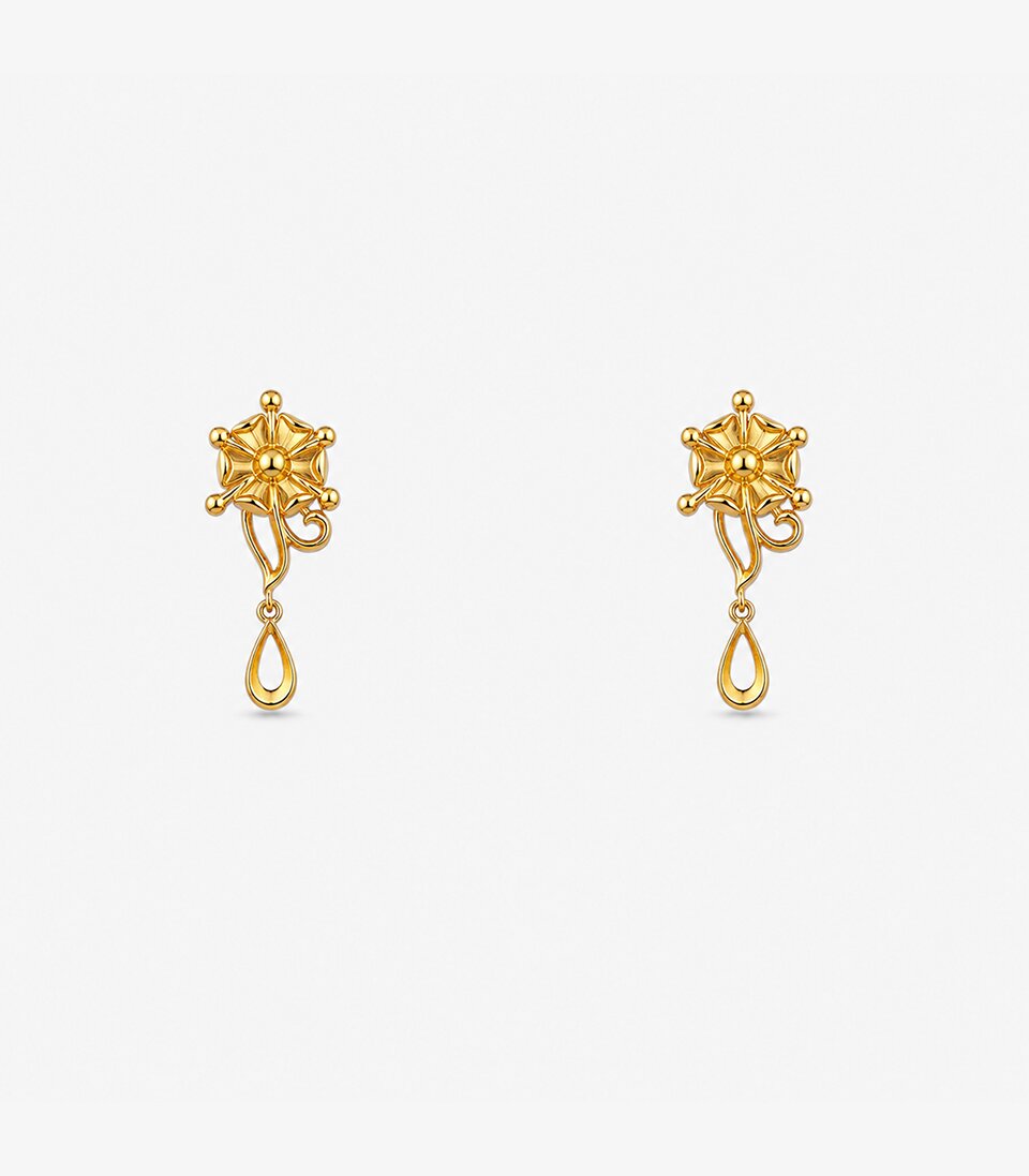 Star Drop Stud Earrings
