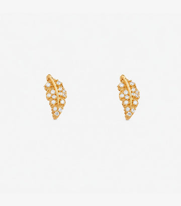 Curved Feather Stud Earrings