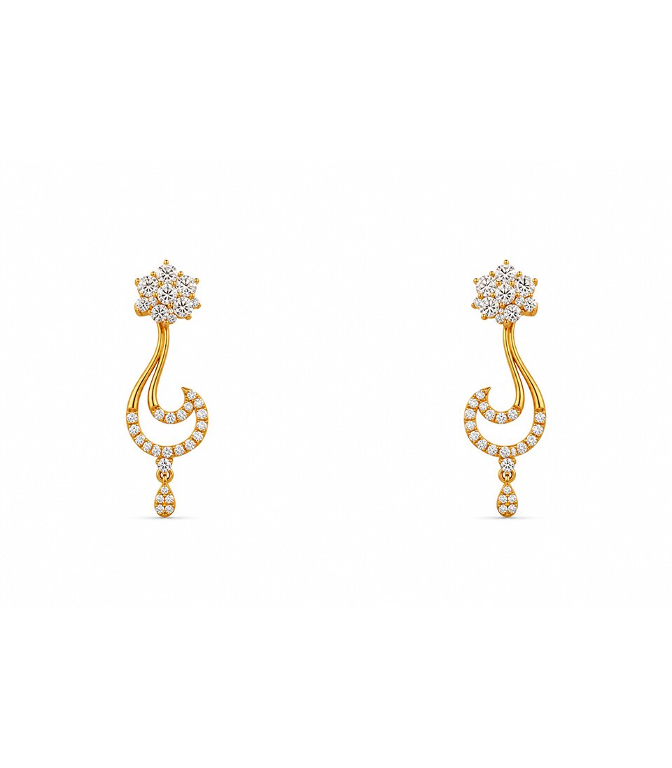 Serpentine Drop Stud Earrings