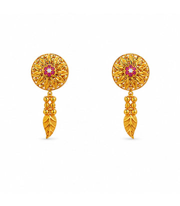 Ruby Flame Drop Earrings